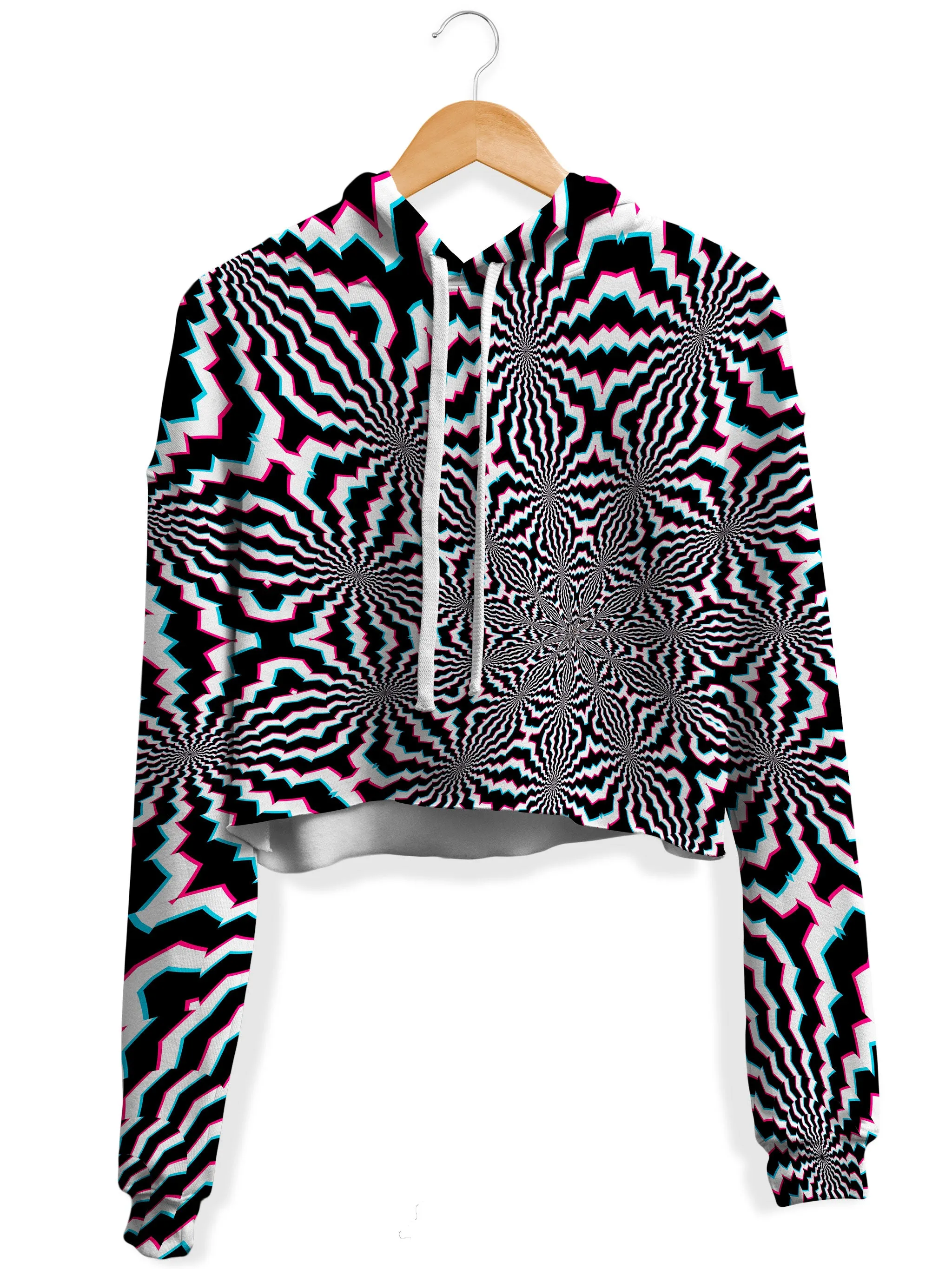 Fractal Ripples Crop Hoodie and Leggings Combo