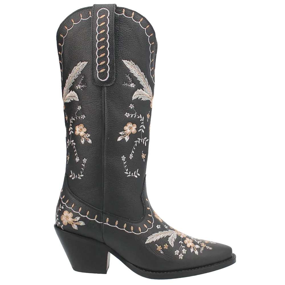 Full Bloom Floral Round Toe Cowboy Boots