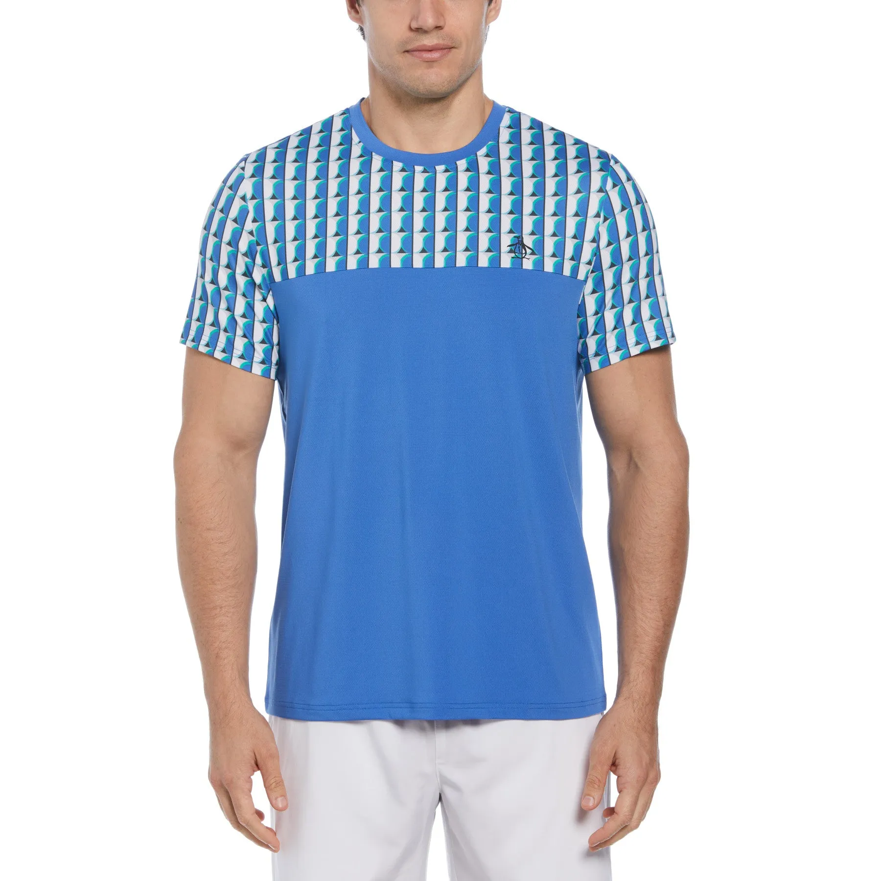 Geo Print Performance Tennis T-Shirt In Nebulas