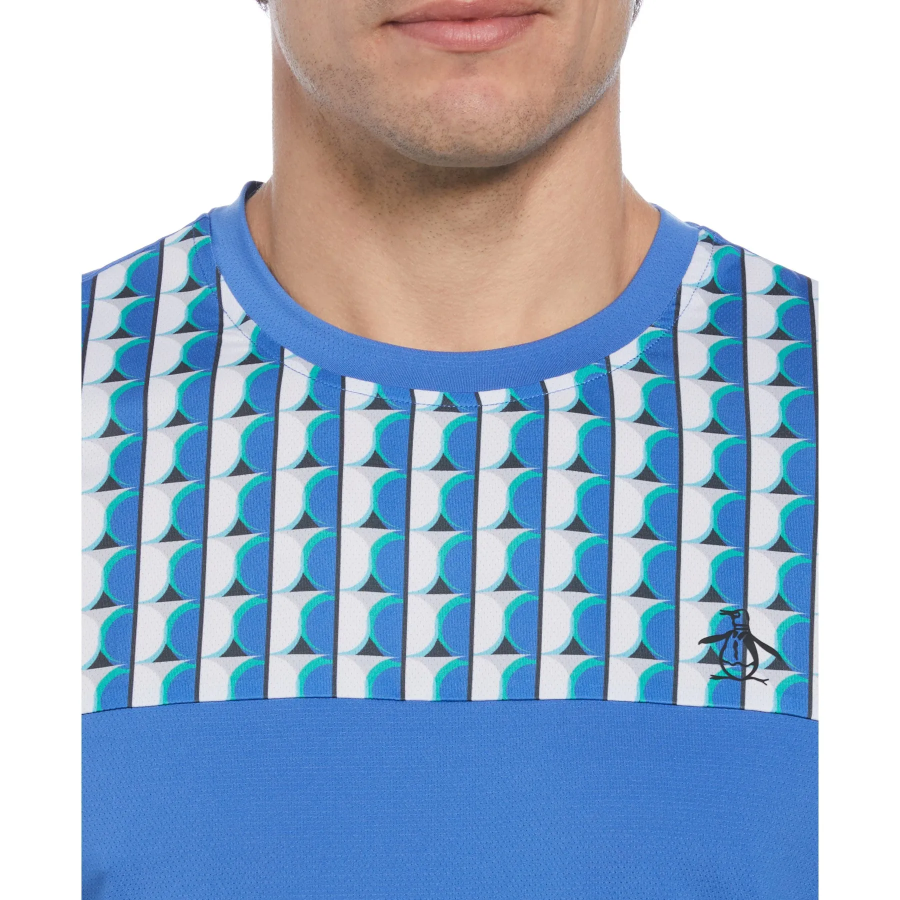 Geo Print Performance Tennis T-Shirt In Nebulas