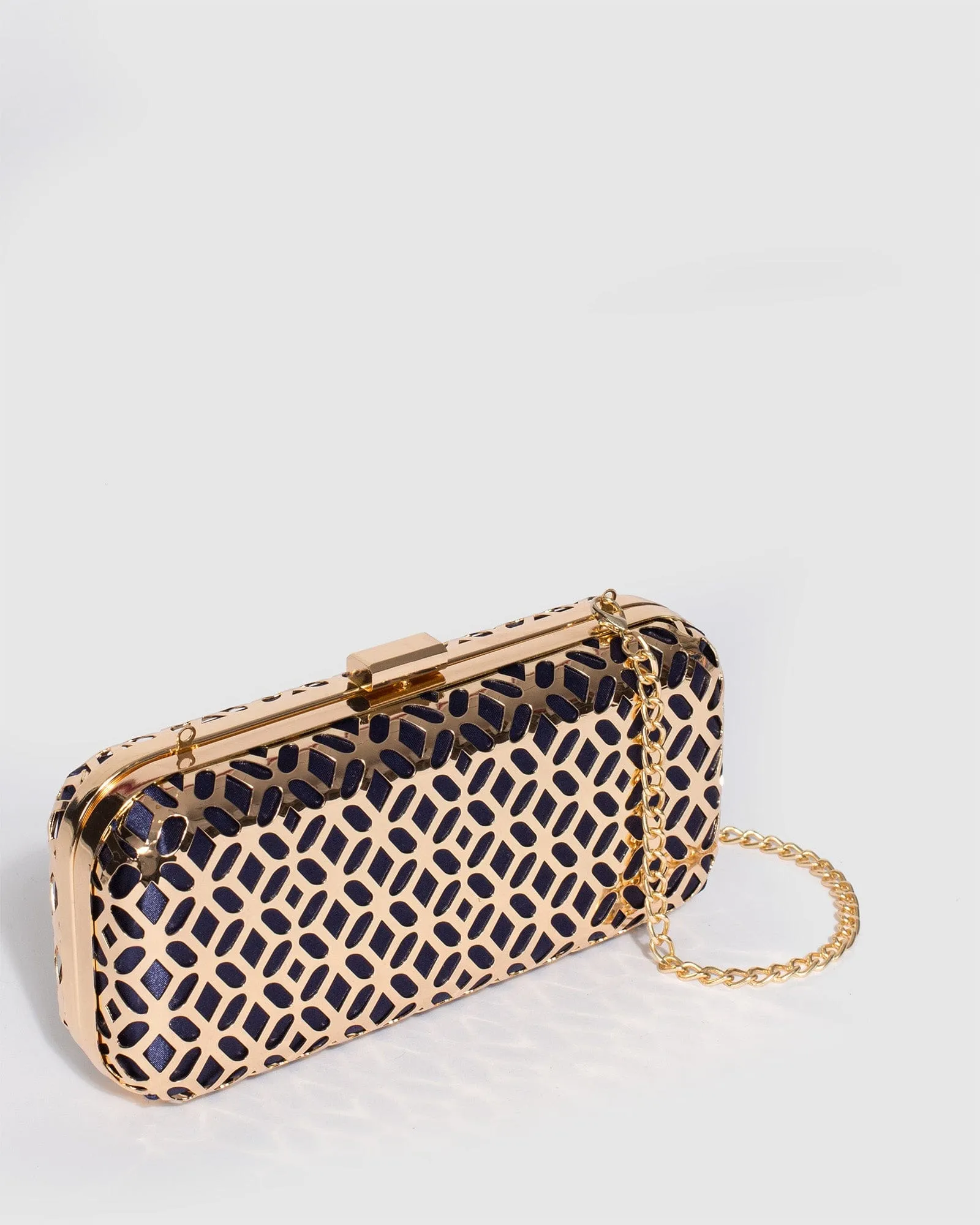 Gold Alana Metal Clutch Bag