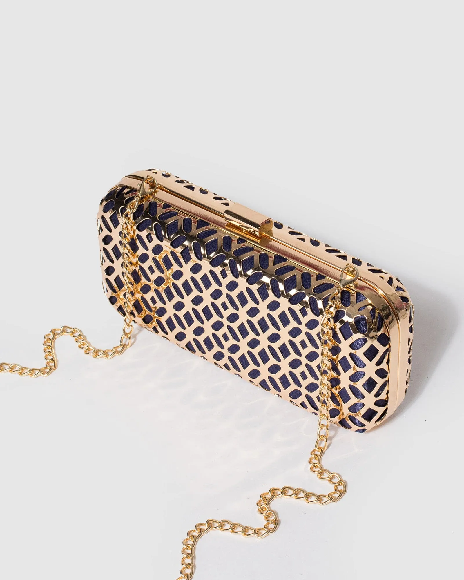 Gold Alana Metal Clutch Bag