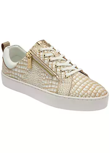 Gold Croc Print Serene Trainers by Lotus | Look Again