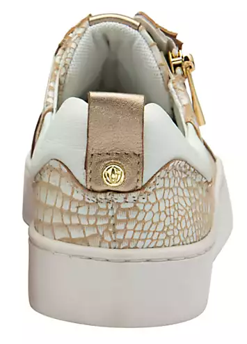 Gold Croc Print Serene Trainers by Lotus | Look Again