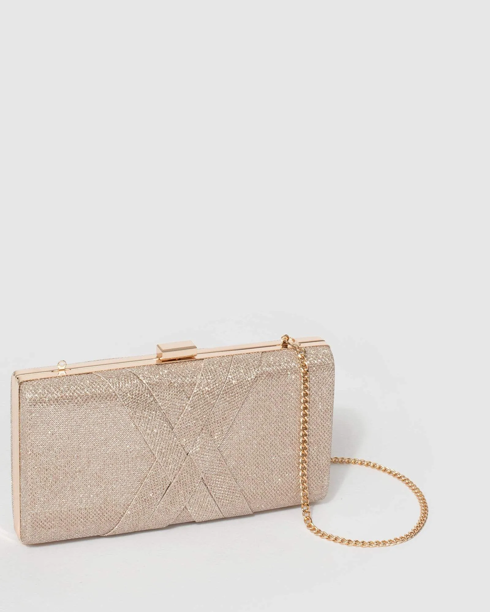 Gold Glitter Melanie Clutch Bag