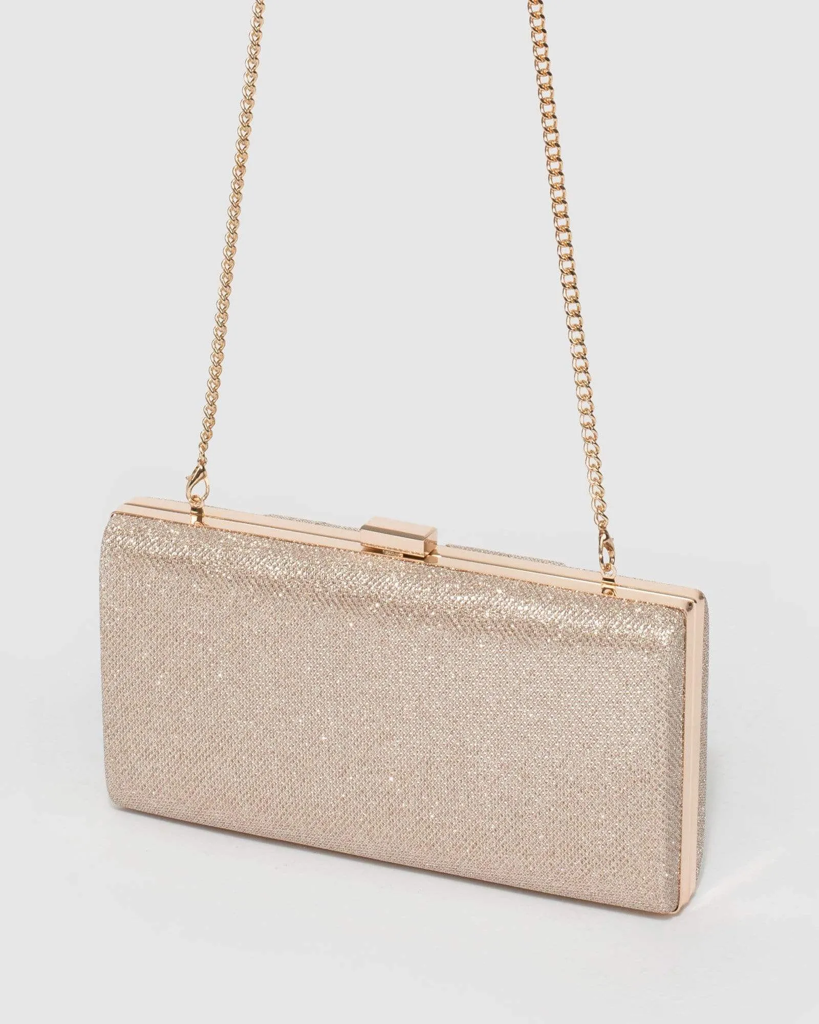 Gold Glitter Melanie Clutch Bag