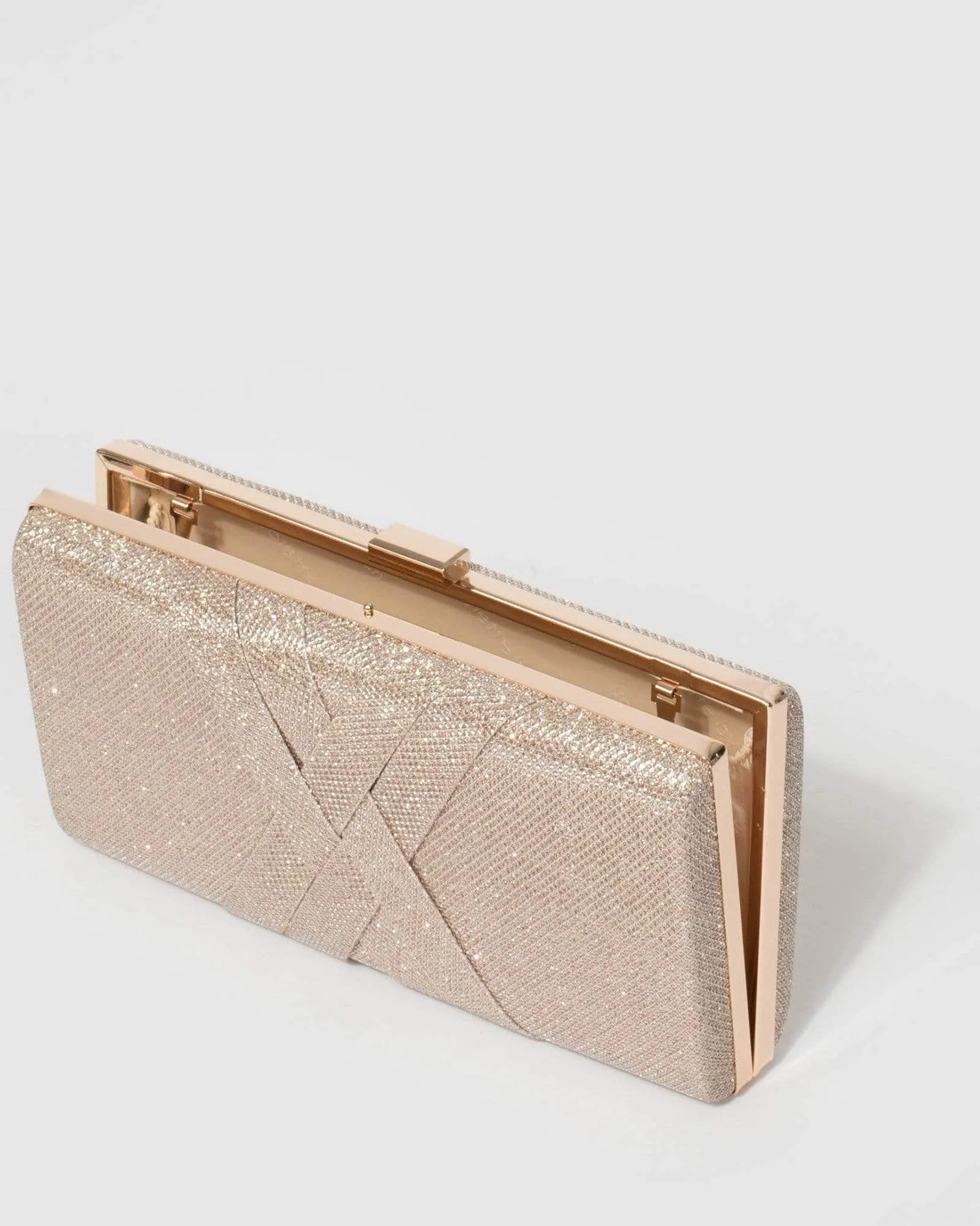 Gold Glitter Melanie Clutch Bag