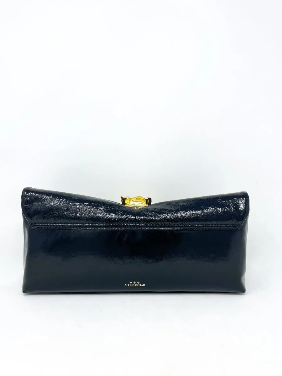 Gold Ribbon Convertible Shoulder Bag in Black