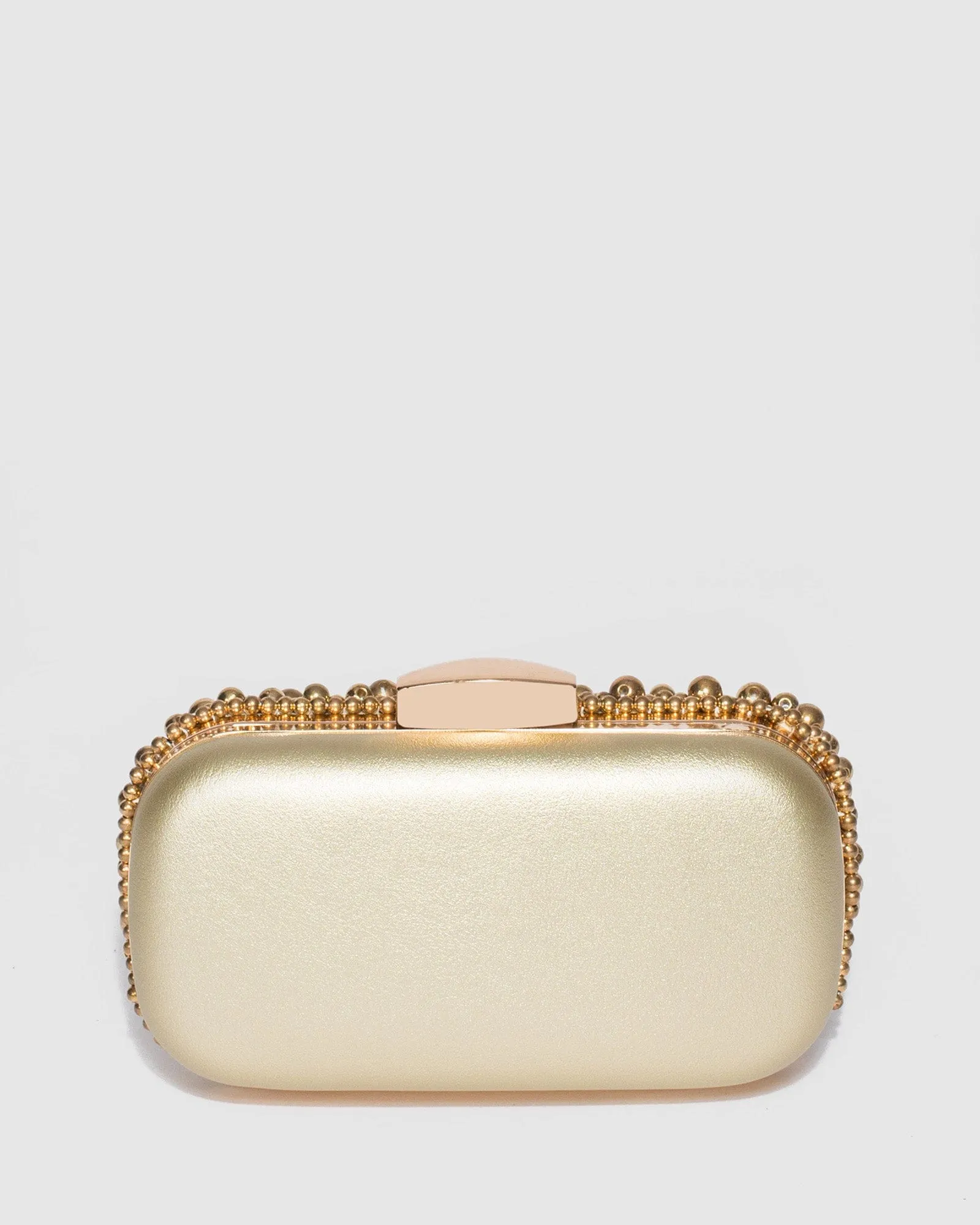 Gold Sarah Beaded Clutch Bag