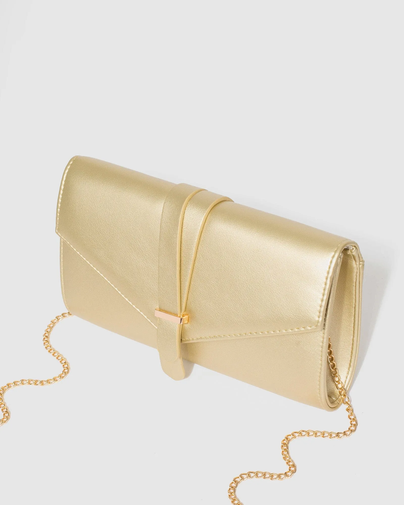 Gold Sophia Envelope Clutch Bag