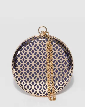 Gold Yuki Metal Clutch Bag