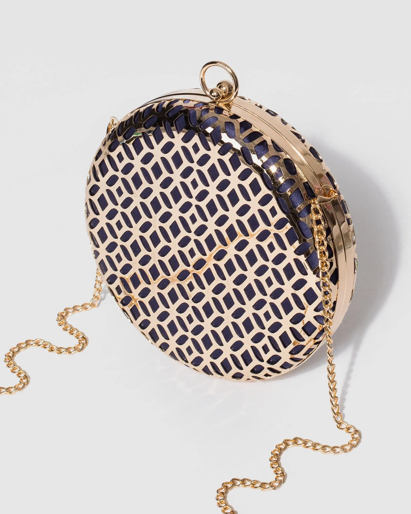 Gold Yuki Metal Clutch Bag