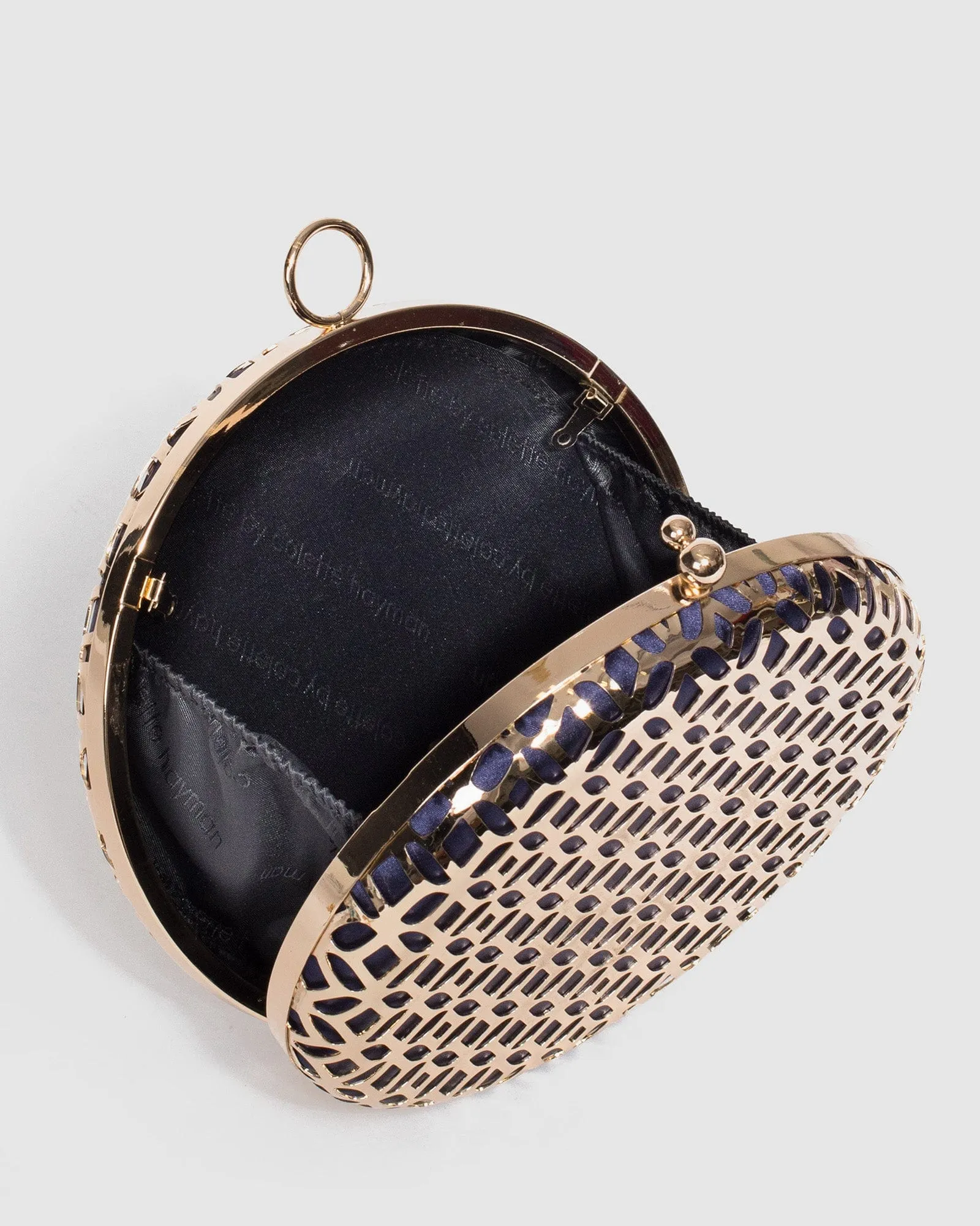 Gold Yuki Metal Clutch Bag