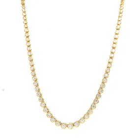 Graduated Diamond Bezel Tennis Necklace