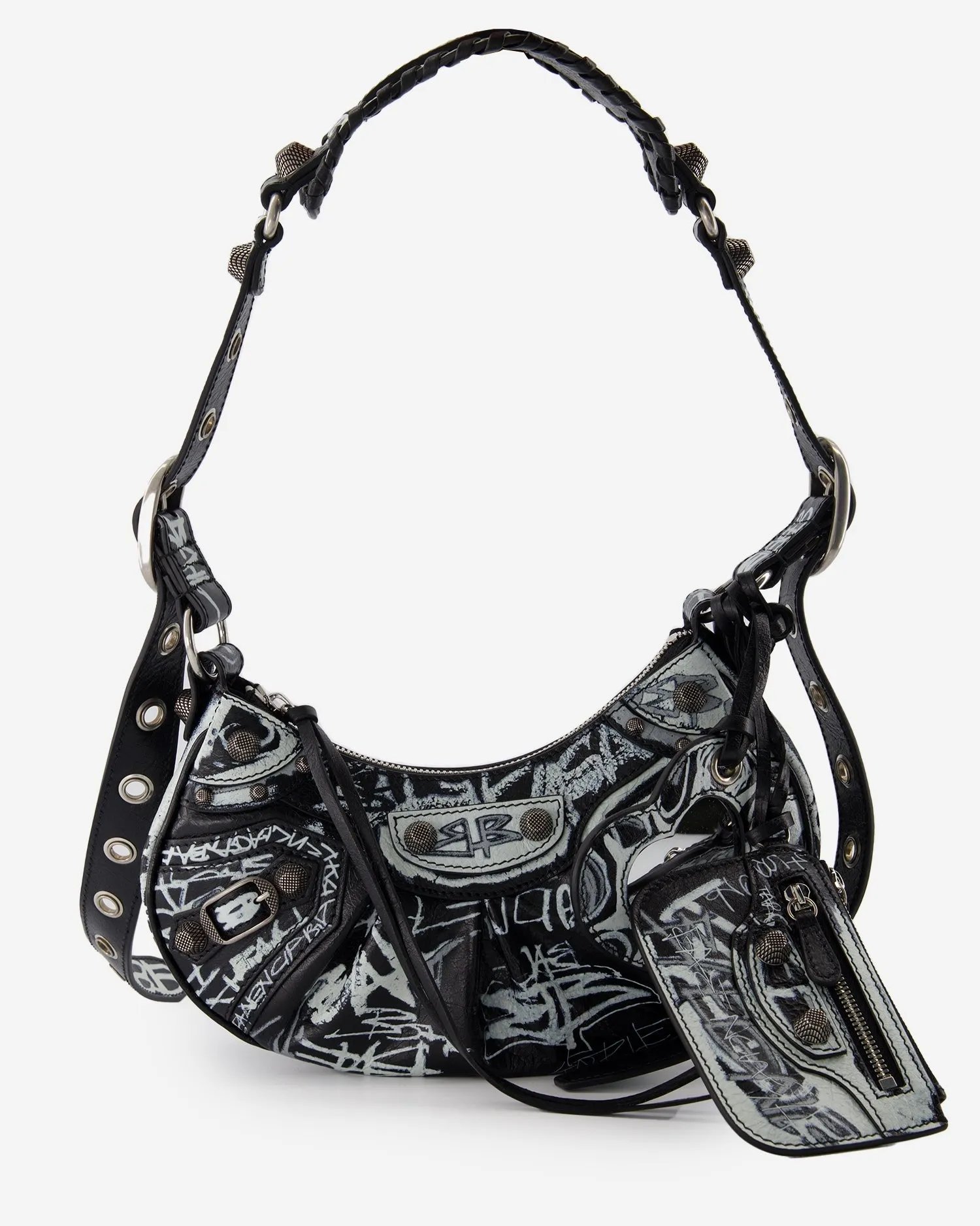 Graffiti Printed Lambskin Shoulder Bag