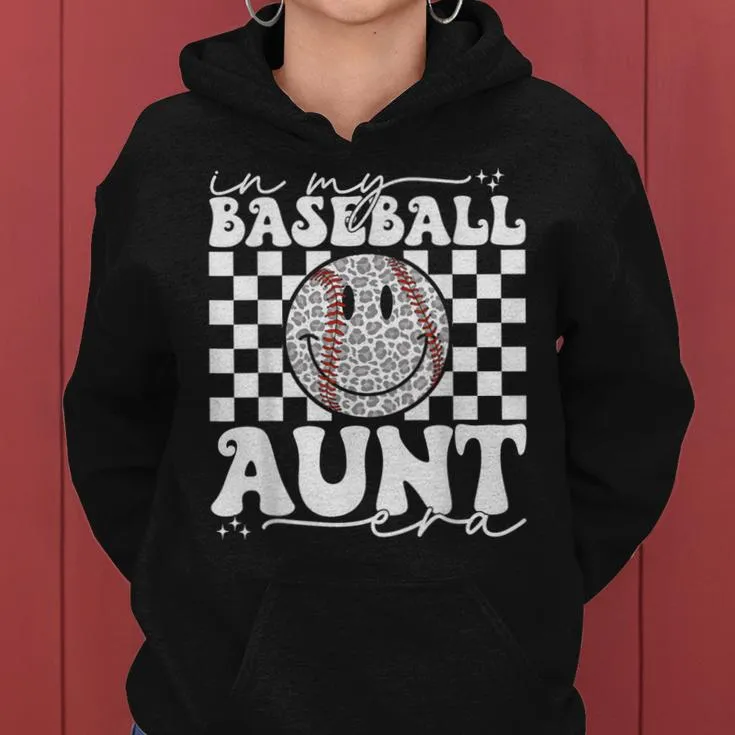 Groovy Vintage In My Baseball Aunt Era Baseball Aunt Auntie Women Hoodie