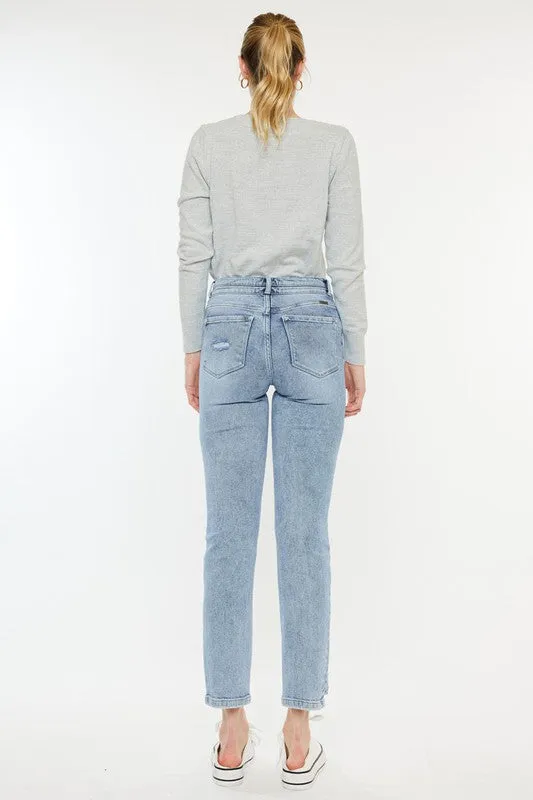 High Rise Slim Straight Jeans