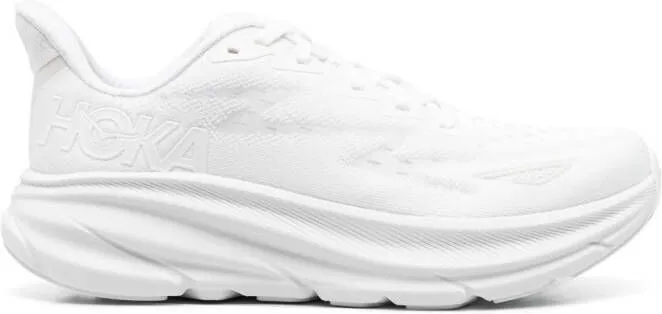 HOKA low-top chunky-sole sneakers White