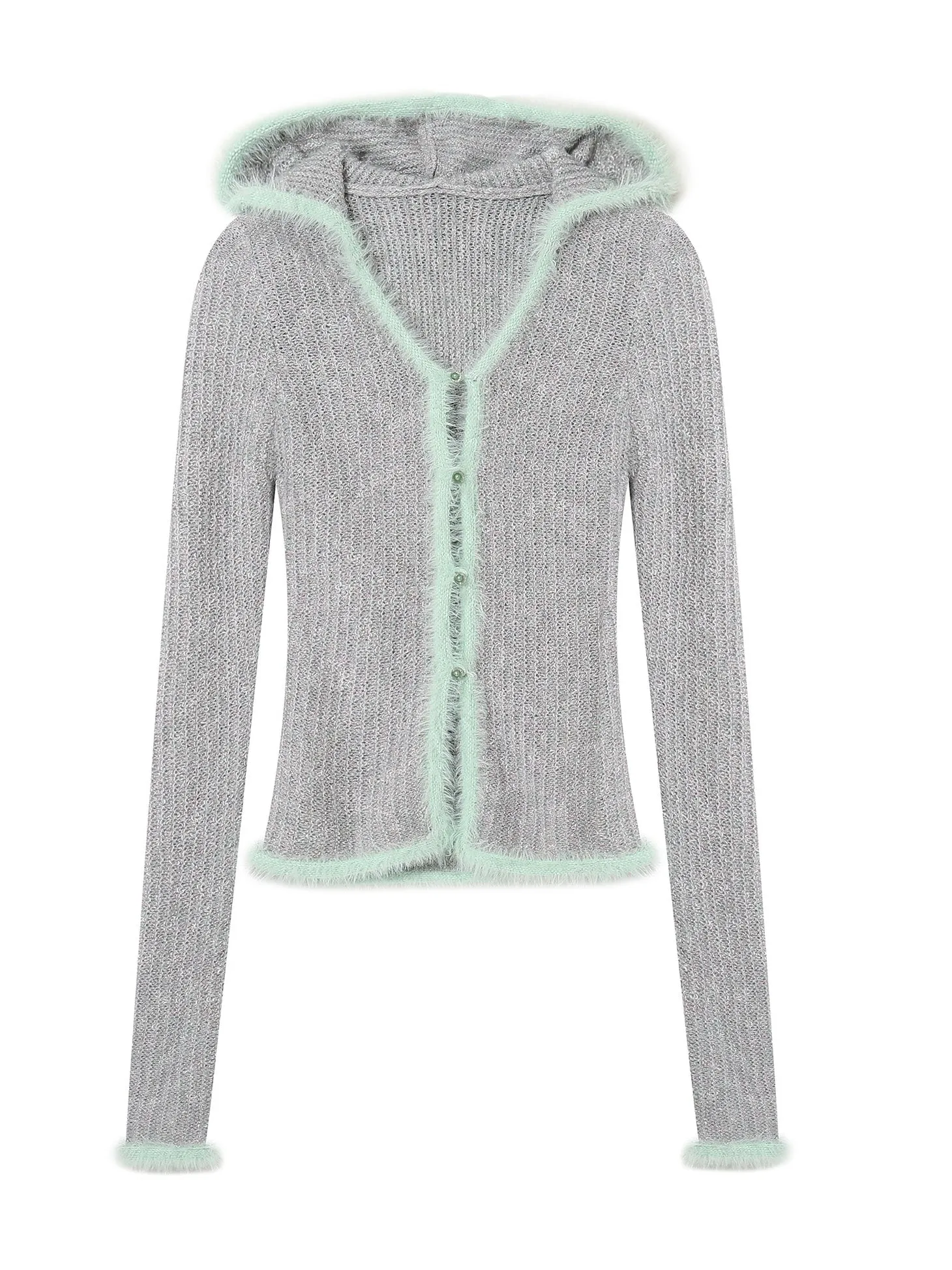 Hooded Slim Knitted Cardigan