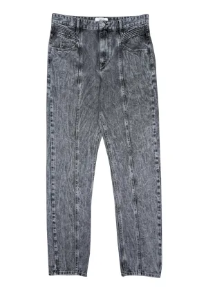 Isabel Marant - Grey Wash Jeans w/ Textured Waist Detail Sz 12