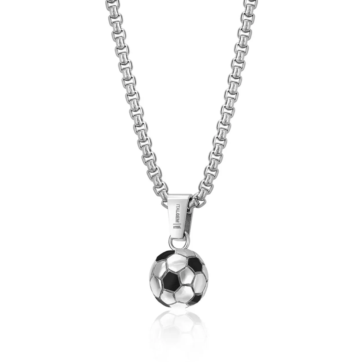 Italgem Stainless Steel Soccer Ball Necklace