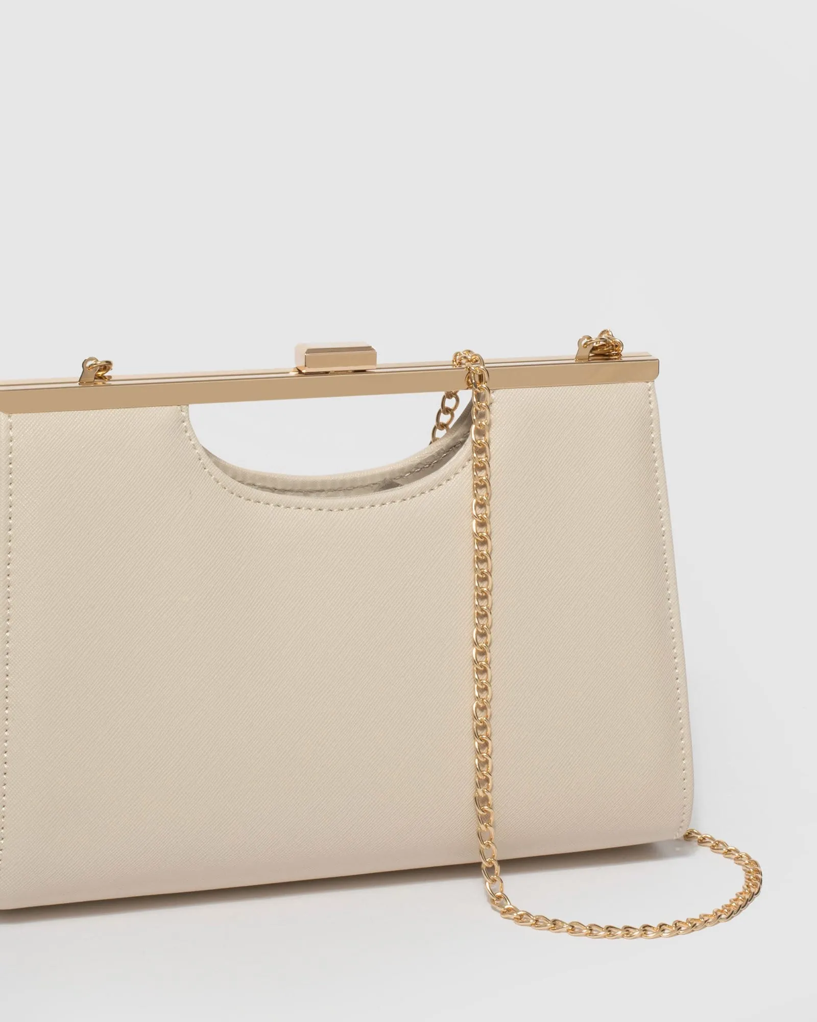 Ivory Alice Handle Bar Clutch Bag