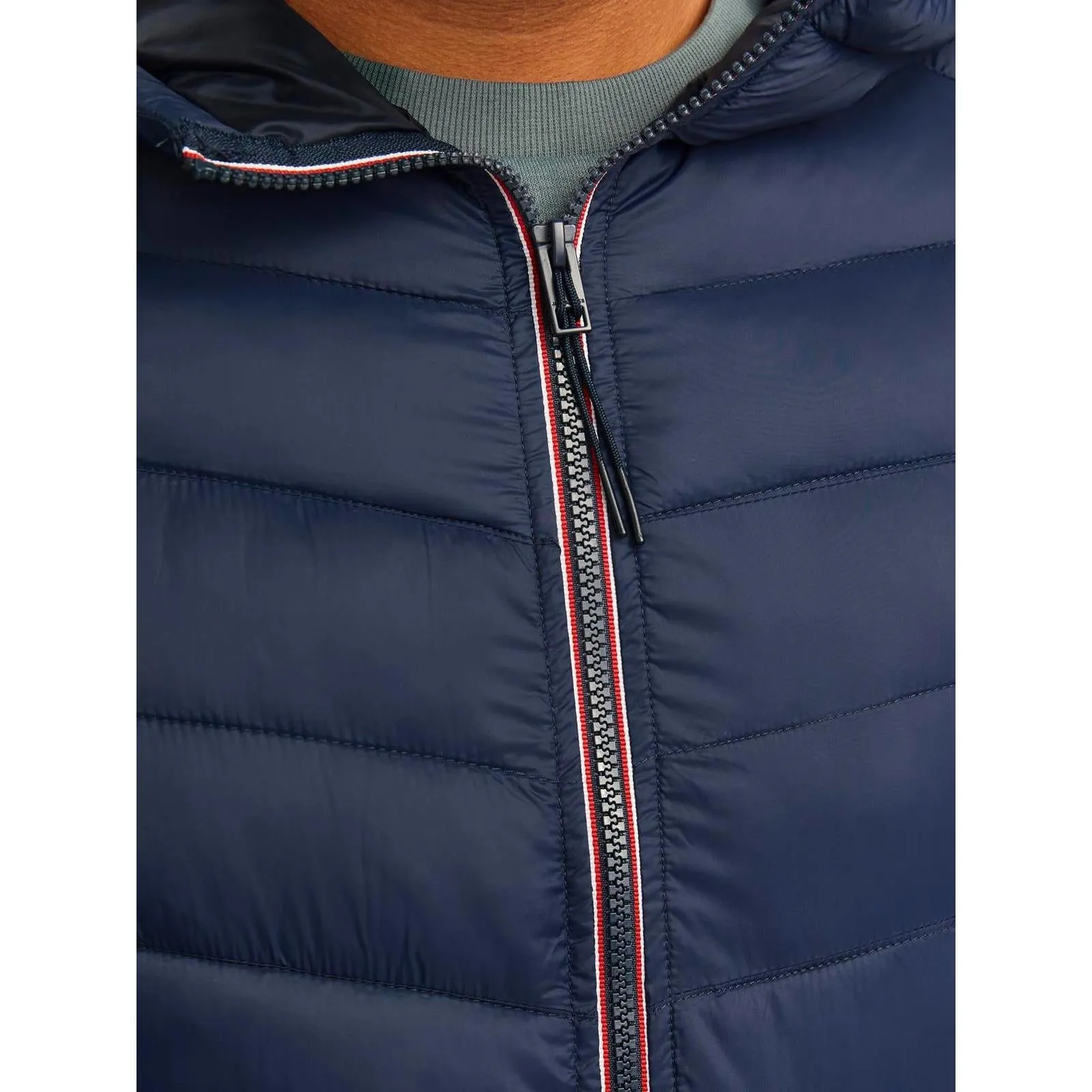 Jack & Jones Mens Sprint Big & Tall Full Zip Hooded Puffer Jacket