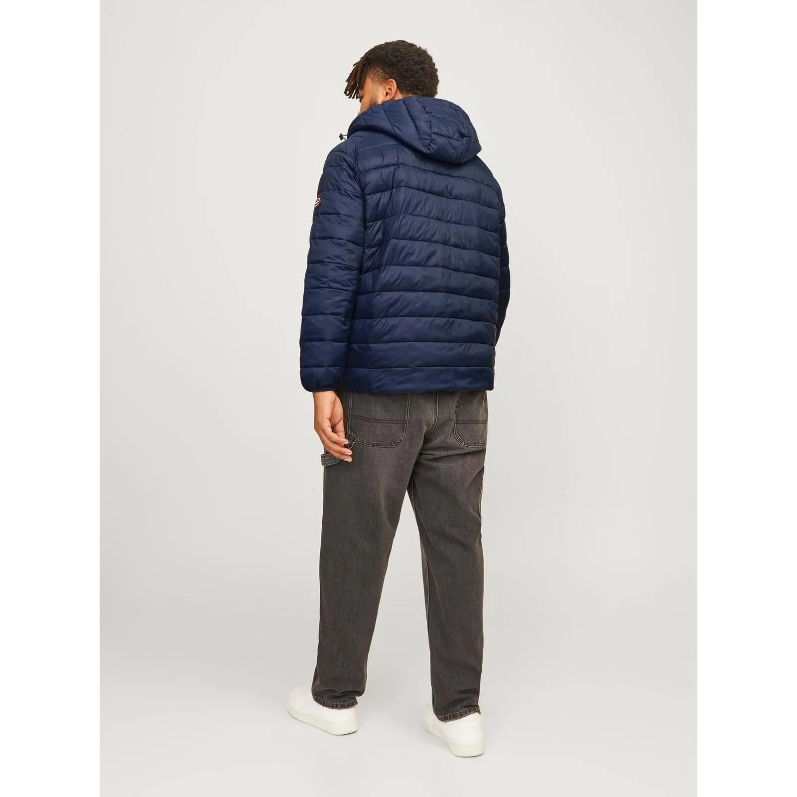 Jack & Jones Mens Sprint Big & Tall Full Zip Hooded Puffer Jacket