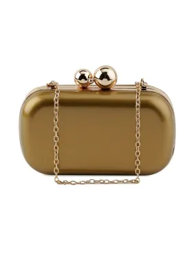 Jackie Dull Gold Clutch