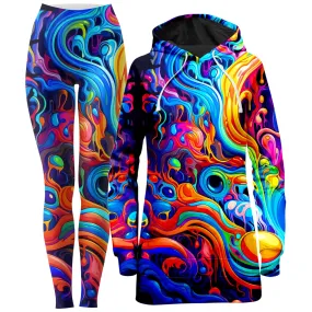 Kandi Swirl Hoodie Dress and Leggings Combo