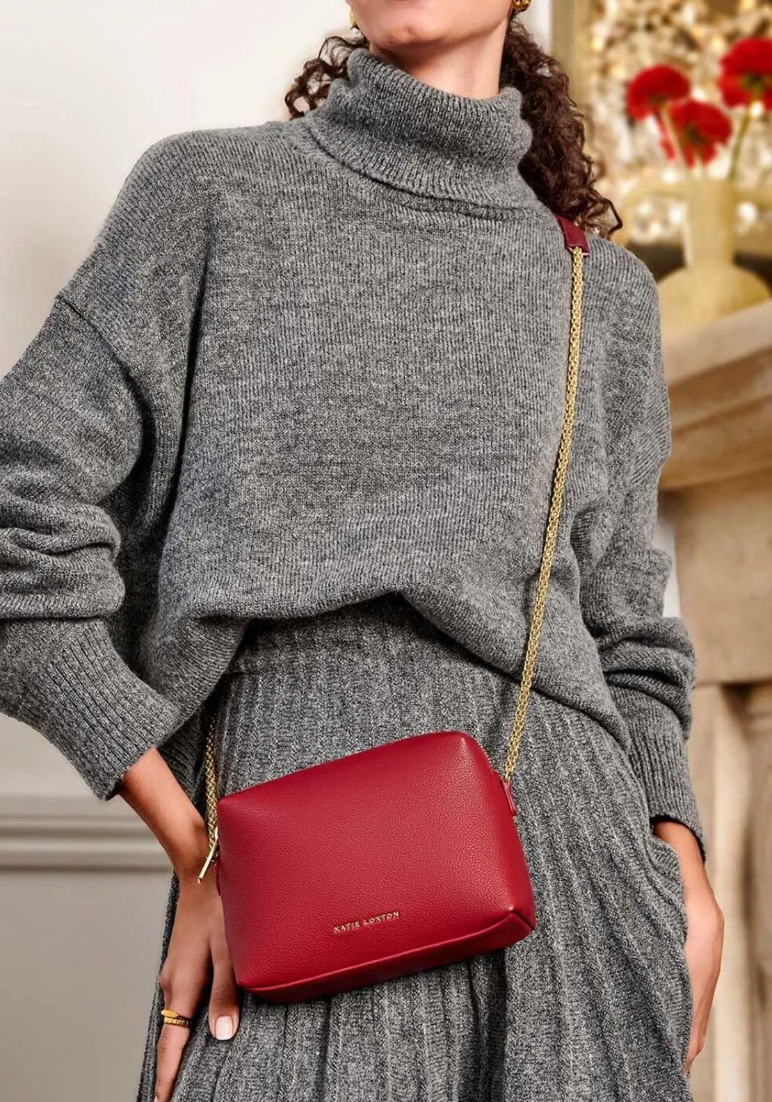 Katie Loxton Margot Crossbody Bag, Garnet Red