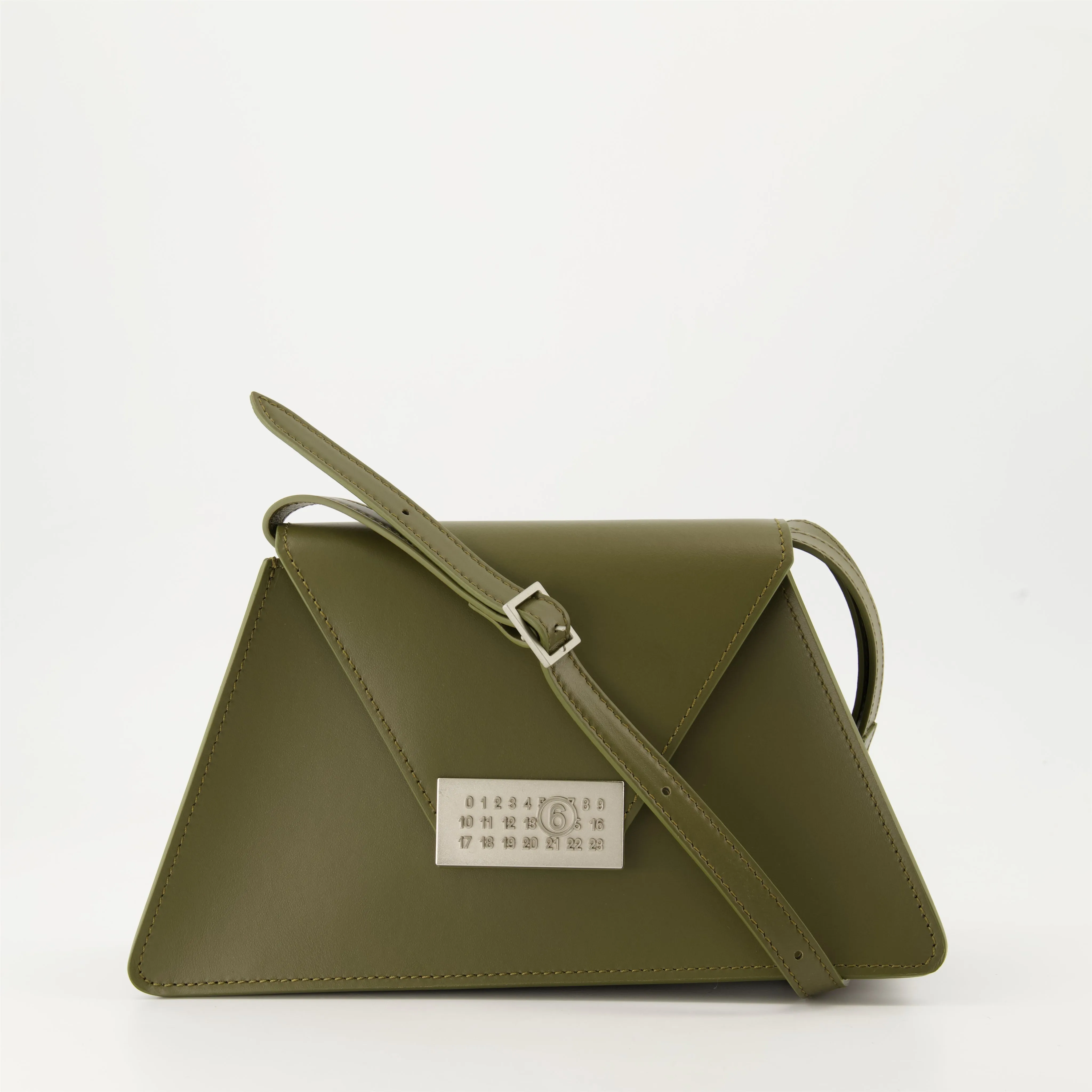 Khaki Leather Shoulder Bag