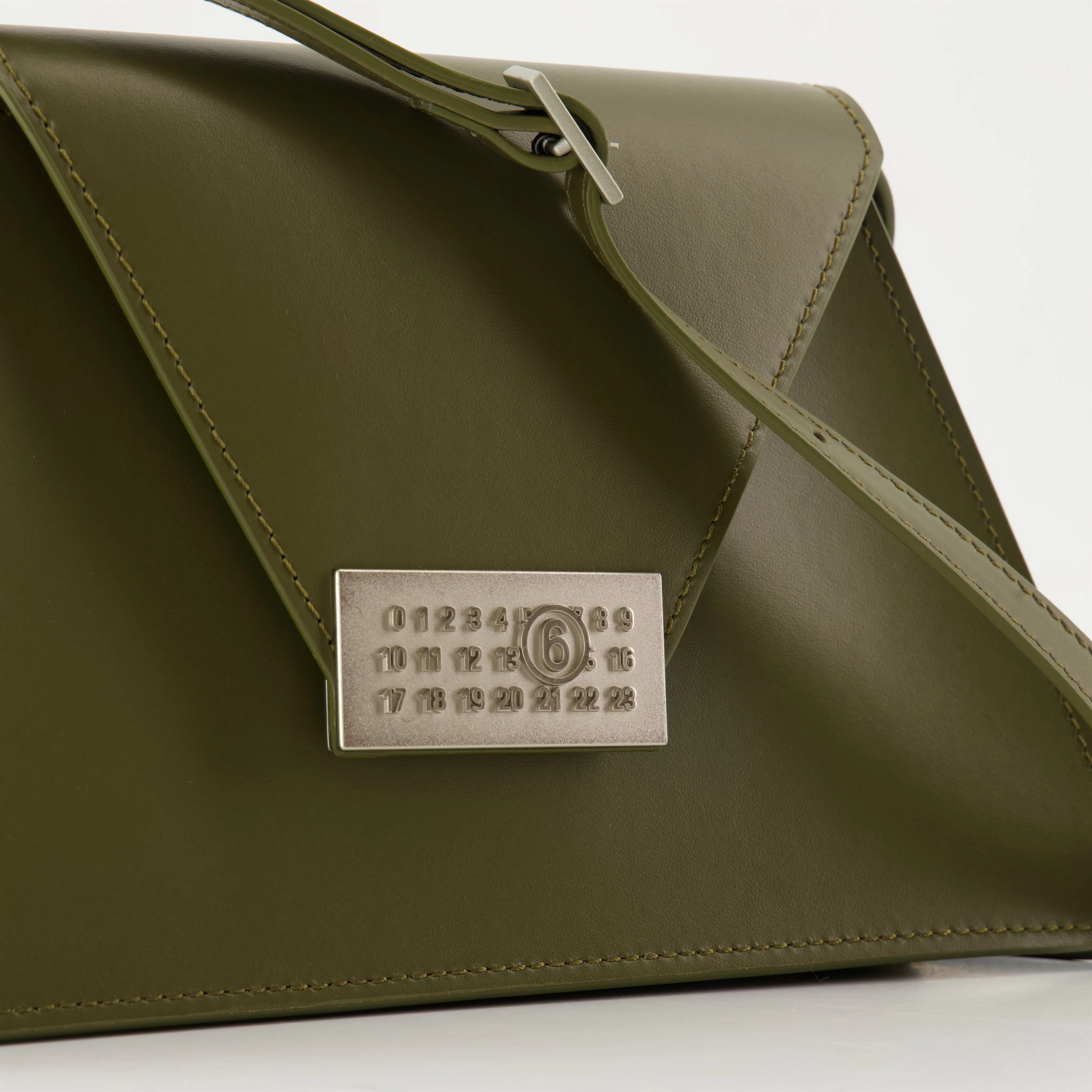 Khaki Leather Shoulder Bag