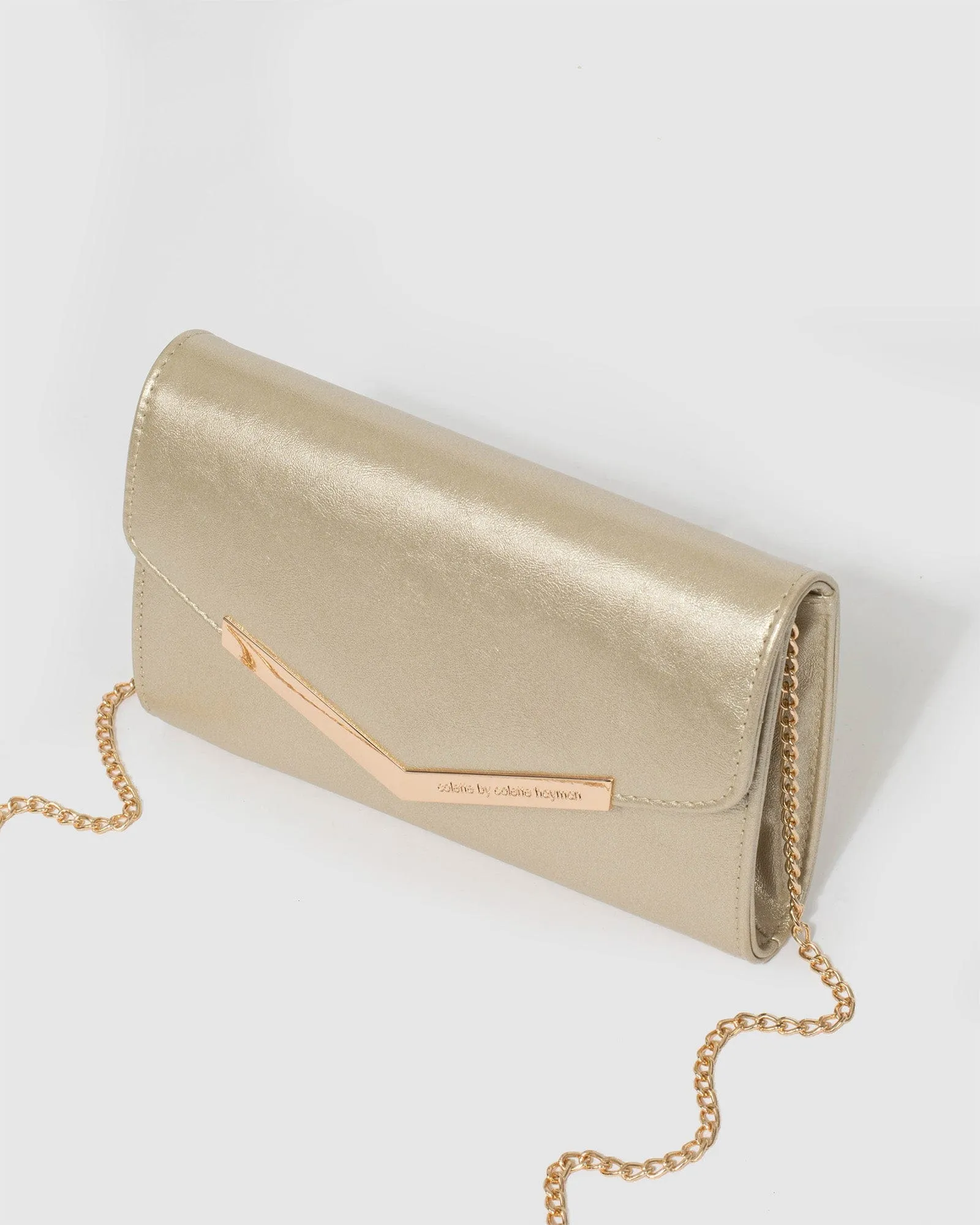 Kiah Arrow Gold Clutch Bag