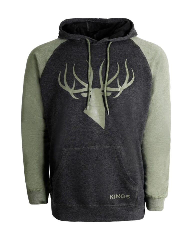 King's Camo Men's Logo Triblend Fleece Hoodie in Charcoal/Olive