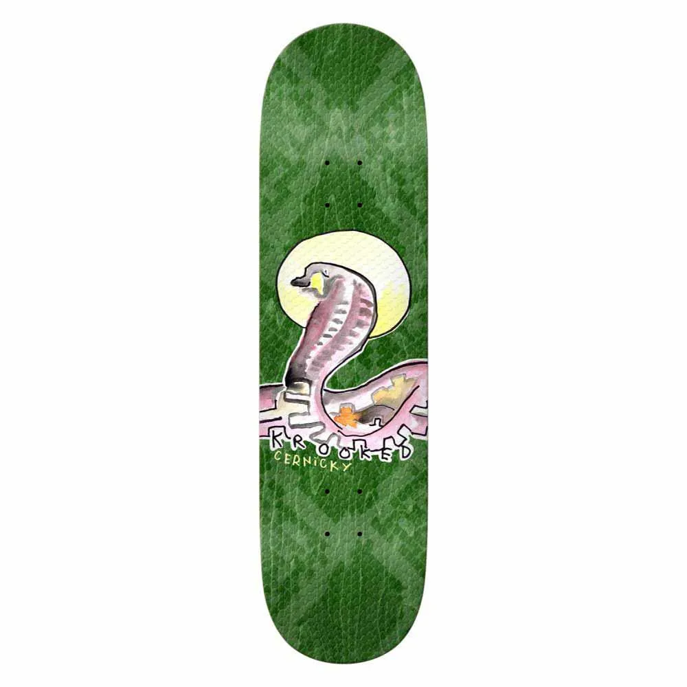 Krooked Skateboard Deck Cernicky Snakeboard Green 8.62