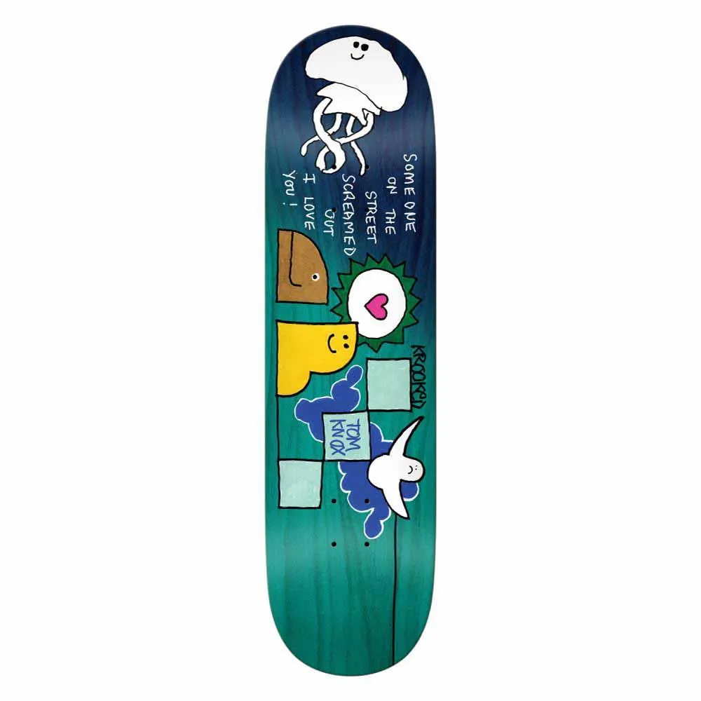 Krooked Skateboard Deck Knox On The Street Teal 8.25