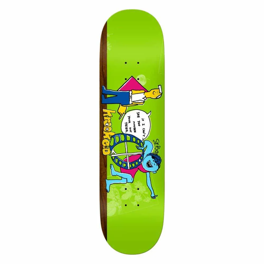 Krooked Skateboard Deck Sebo Not Their Green 8.5