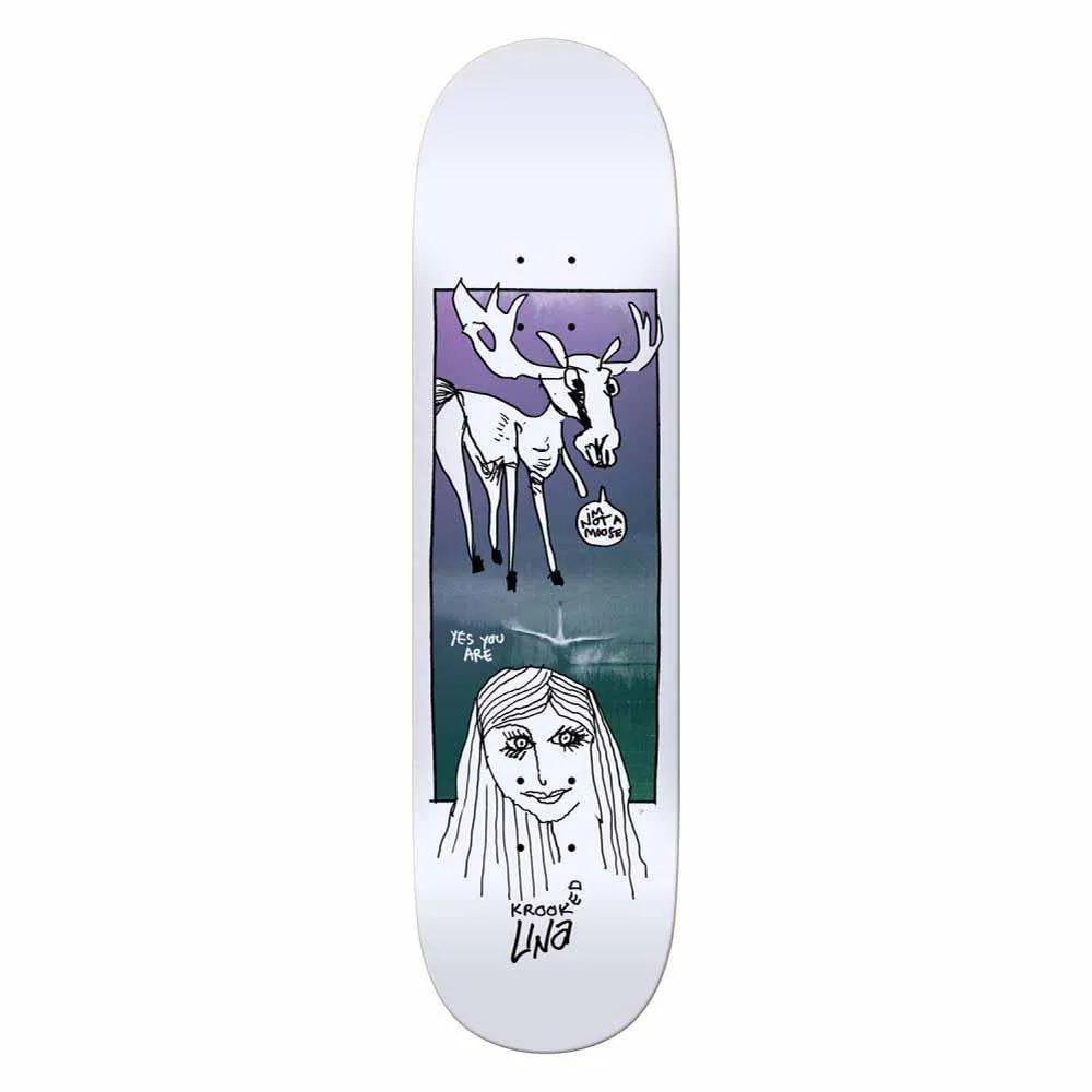 Krooked Skateboard Deck Una Debate White 8.25