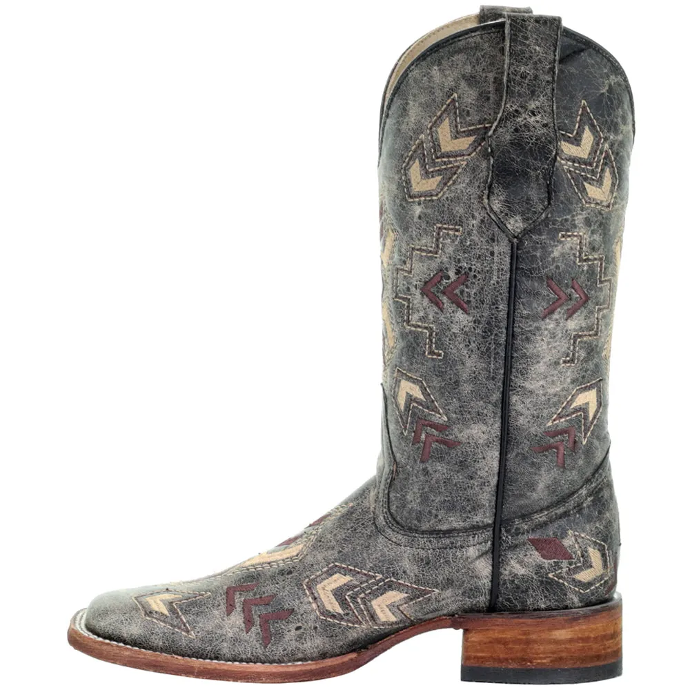 L5253 Embroidery Square Toe Cowboy Boots