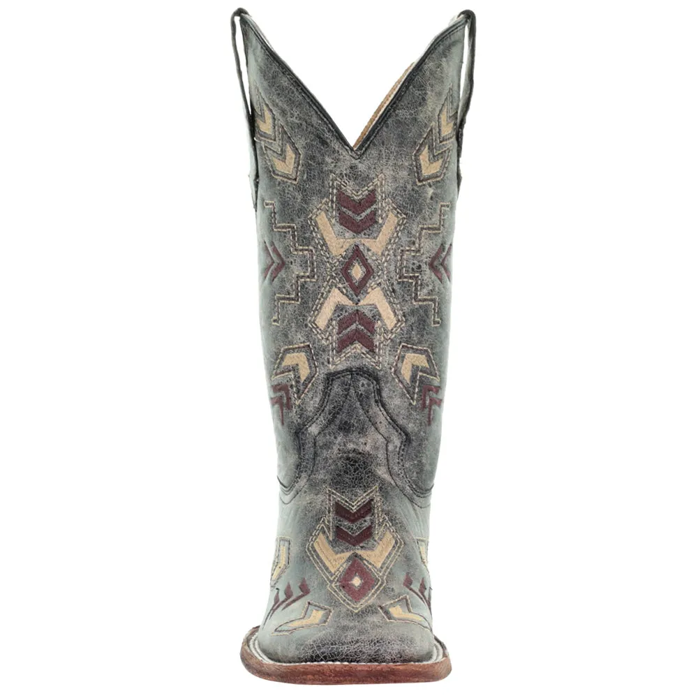 L5253 Embroidery Square Toe Cowboy Boots