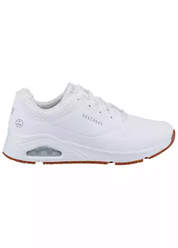 Ladies White Uno SR Trainers by Skechers | Look Again