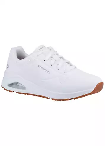 Ladies White Uno SR Trainers by Skechers | Look Again