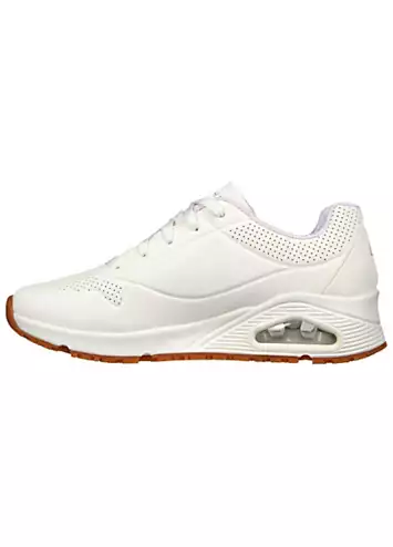 Ladies White Uno SR Trainers by Skechers | Look Again