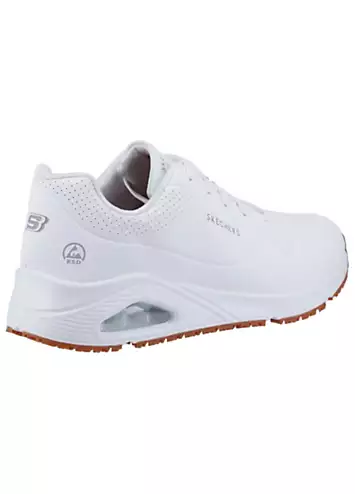 Ladies White Uno SR Trainers by Skechers | Look Again