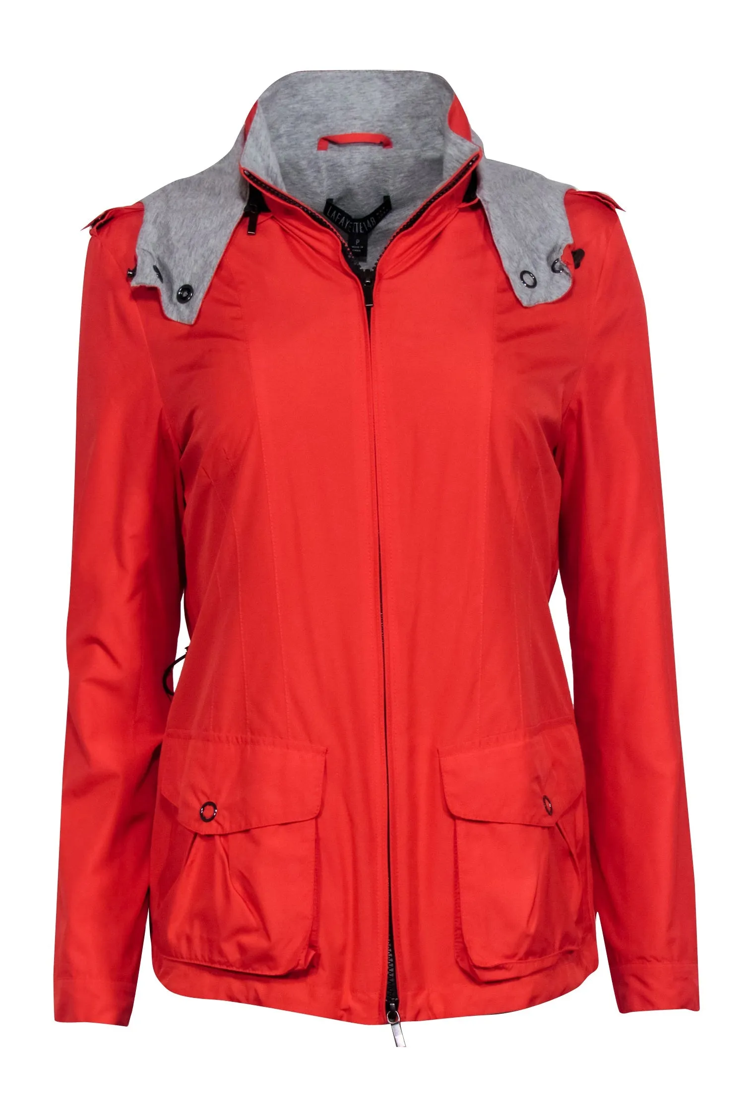 Lafayette 148 - Bright Red Weather Zip Up Jacket Sz P