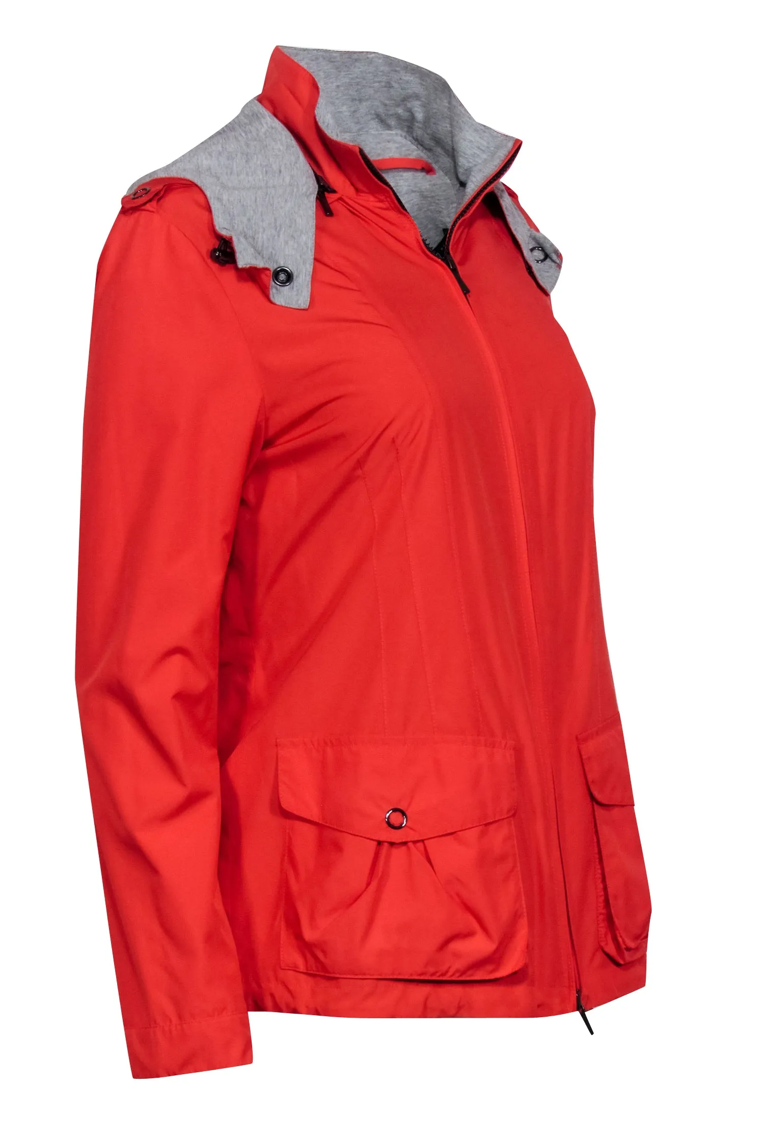 Lafayette 148 - Bright Red Weather Zip Up Jacket Sz P