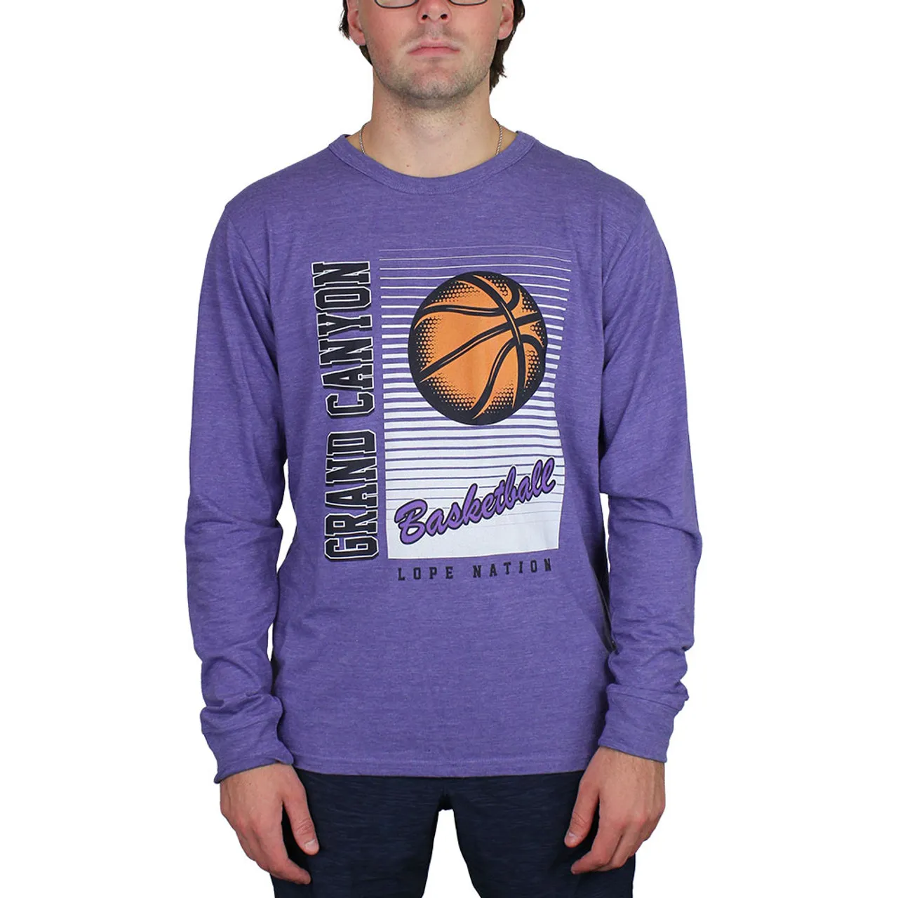 League Men's Purple Grand Canyon Basketball Lope Nation Long Sleeve Tee