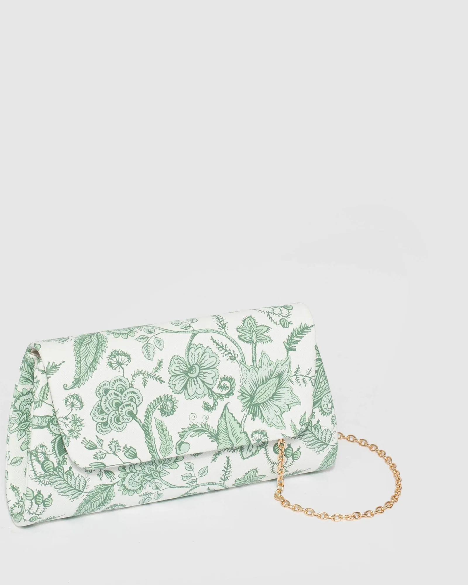 Leaha Botanica Print Evening Clutch Bag