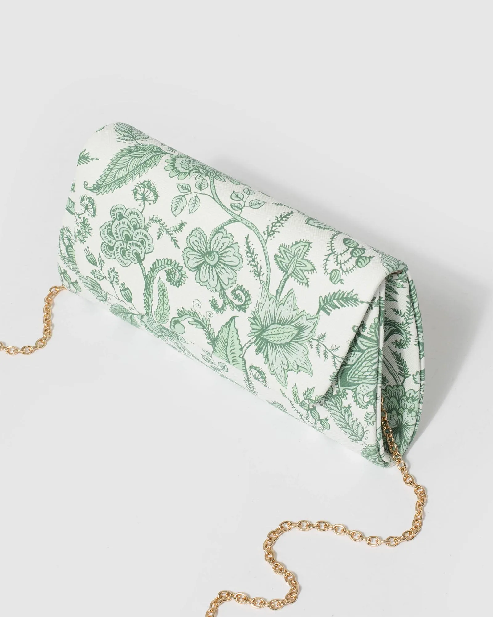 Leaha Botanica Print Evening Clutch Bag